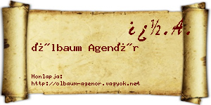 Ölbaum Agenór névjegykártya